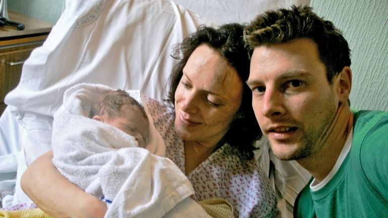 Rhiannon Davies, Richard Stanton and baby Kate