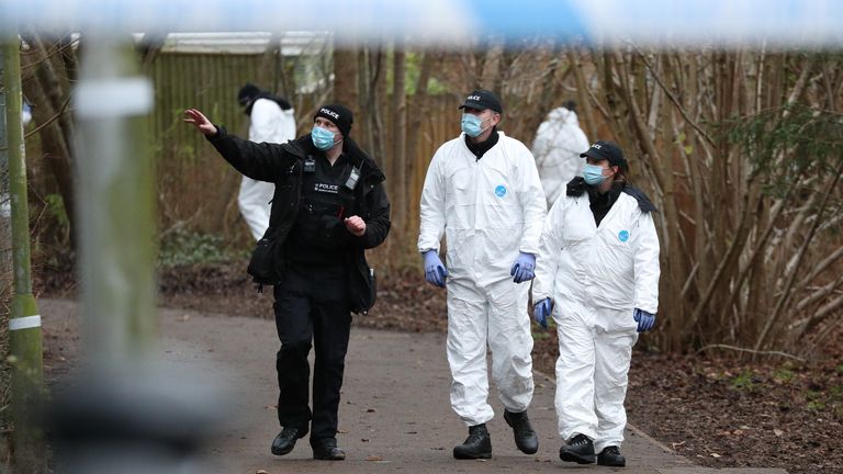 Police searching an alleyway near to where a 13-year-old boy died in Emmer Green, Reading, after being stabbed on Sunday.