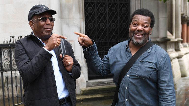Paul Green (left) and Cleveland Davidson outside the Royal Courts of Justice