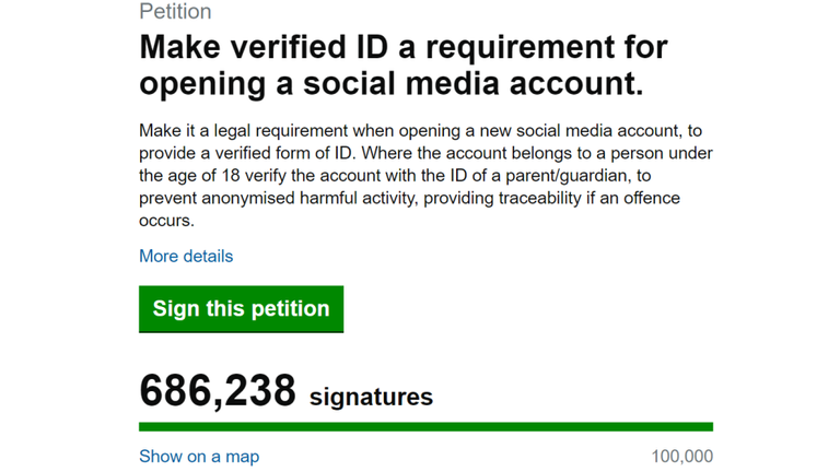 The petition had just over 100,000 signatures on morning after the game.