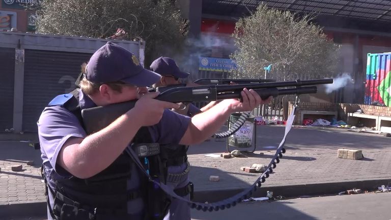 Police in Alexandra, South Africa