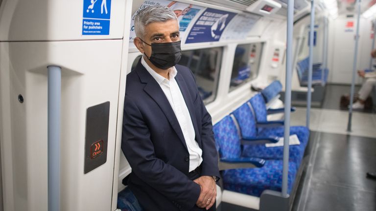 Mayor of London Sadiq Khan travels to City Hall by Tube