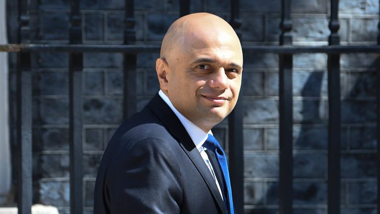 The Rt Hon Sajid Javid MP Secretary of State for Health and Social Care leaving No10 this morning 16/07/21