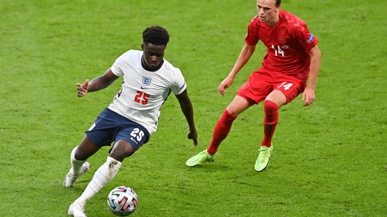 Bukayo Saka has been on England&#39;s stand-out performers in Euro 2020