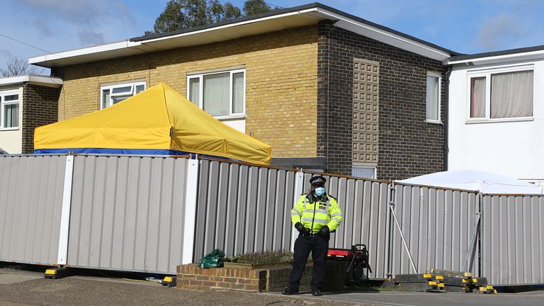 File photo dated 14/03/2021 of police outside the home of Wayne Couzens, in Freemens Way in Deal, Kent, after a body found hidden in woodland in Ashford was identified as that of 33-year-old Sarah Everard. Metropolitan Police officer Wayne Couzens, 48, has pleaded guilty at the Old Bailey in London to the murder of Sarah Everard. Issue date: Friday July 9, 2021.