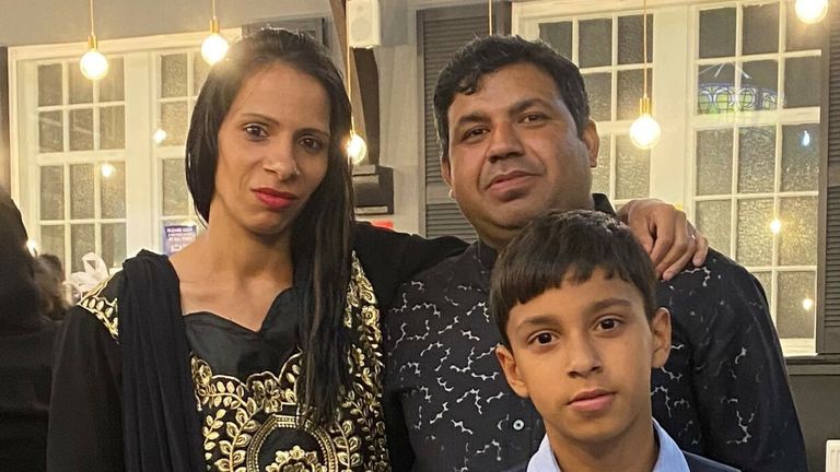 Waris Ali and his wife Edina Olahova and their son Rana Haris Ali