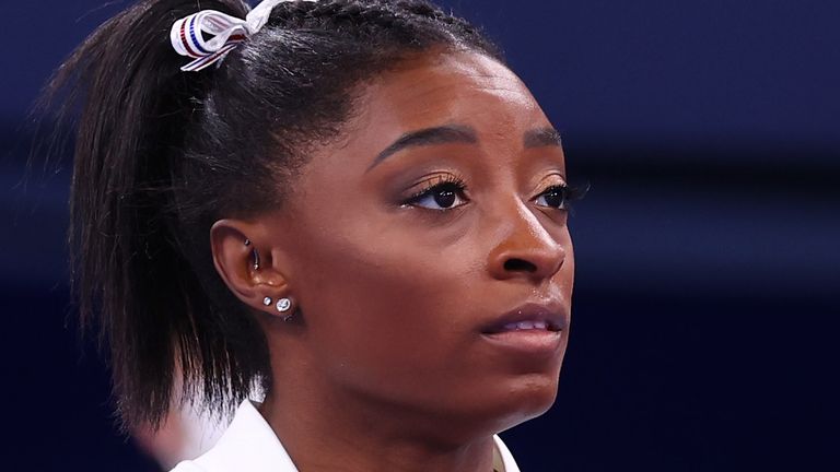 Simone Biles of the United States during the Women's Team Final 