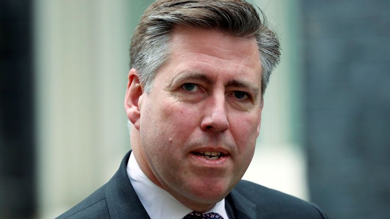 Graham Brady, Chairman of the Conservative Party 1922 Committee, is seen outside Downing Street in London, Britain, March 11, 2019. REUTERS/Simon Dawson
