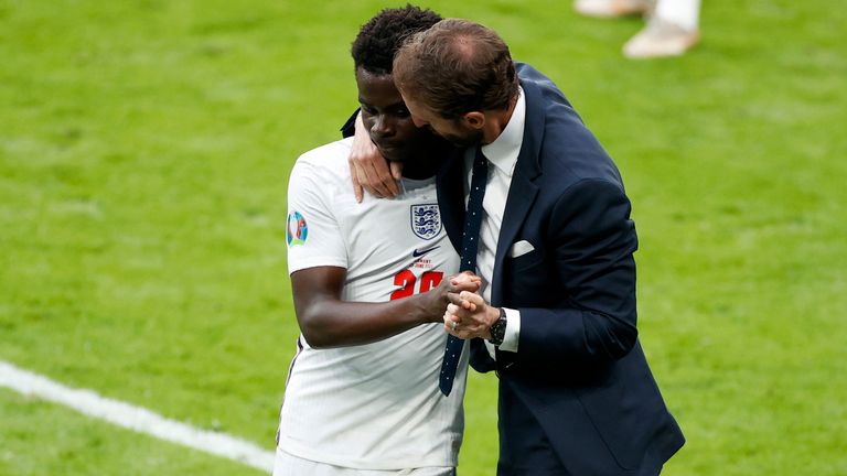 Le sélectionneur anglais Gareth Southgate a fait preuve d'une grande confiance en Saka