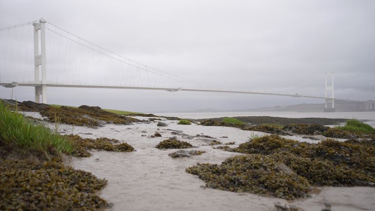 The Severn Crossing as the UK is facing high winds and storms, with the Met Office warning it "will get worse before it gets better". As newly named Storm Evert gathers pace, winds of up to 75mph are expected to lash the South West, with coastal gales and rain set to affect parts of the country. Picture date: Friday July 30, 2021.

