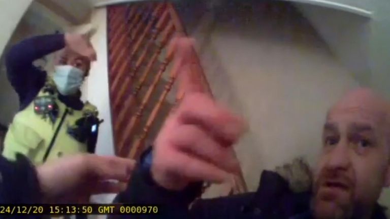  Police bodycam footage shows Former Sunderland footballer, Paul Conlon being arrested. 