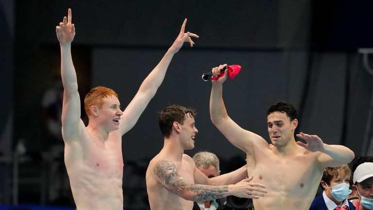 James Guy (right) was visibly emotional at the end as he won his first Olympic gold after winning silver in Rio 