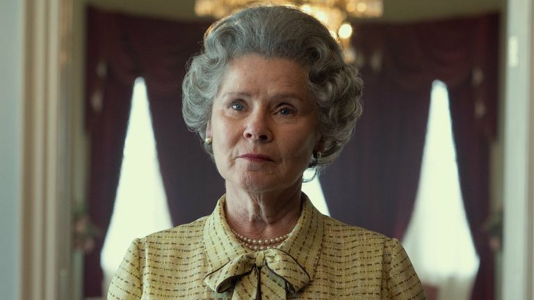 Netflix has released the first image showing Imelda Staunton in character as the Queen in The Crown. Pic: Netflix
