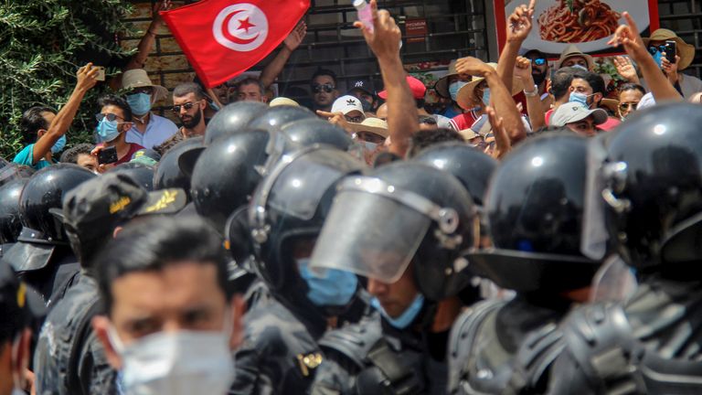 Thousands took to the streets to protest the government&#39;s handling of the pandemic. Pic AP