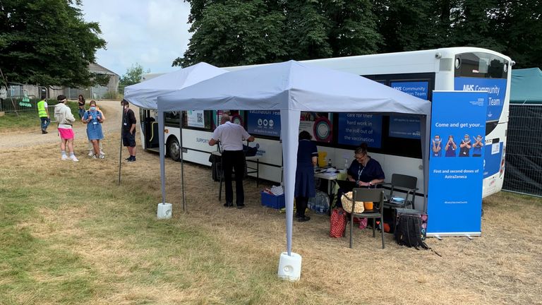 Vaccine bus at Latitude music festival