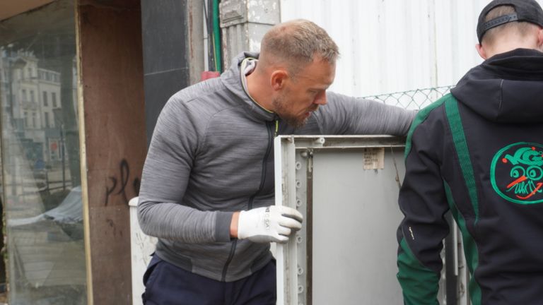 Louis Pirout checks the power to the town of Verviers in Belgium