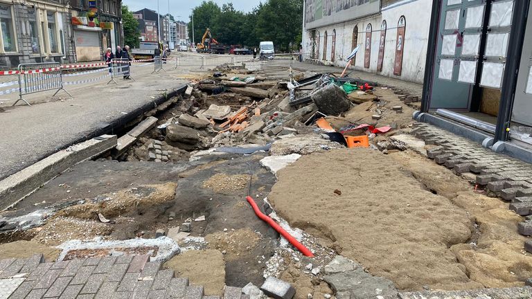 There are holes in the pavement around Verviers