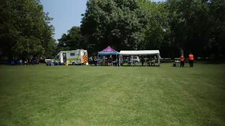 A pop-up clinic in Wandsworth Common, south London