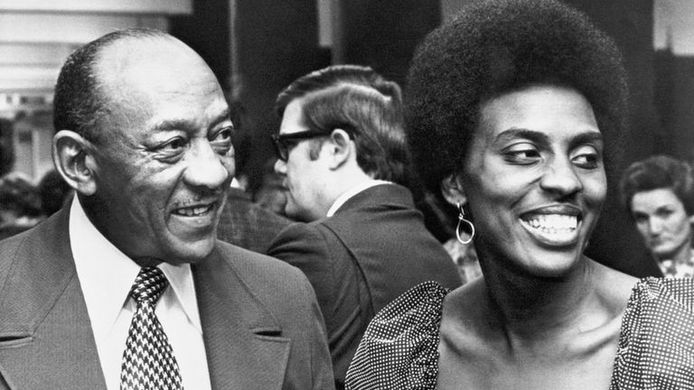 Jesse Owens and Tyus at the Tennessee Sports Hall of Fame banquet in 1973