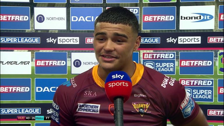 Will Pryce says the best advice his dad Leon gave him was to 'keep my mouth shut' as he celebrates a try in Huddersfield's first win in six games