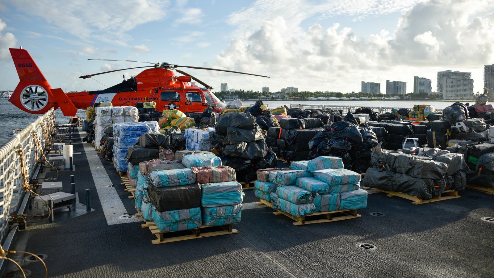 US Coast Guard Offloads Record $1.4bn Of Seized Cocaine And Marijuana ...