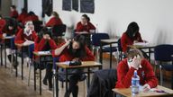 Undated file photo of students sitting an exam. Hundreds of thousands of students in England, Wales and Northern Ireland will receive their A-level and GCSE results this week after exams were cancelled for the second year in a row due to the pandemic. Issue date: Tuesday August 10, 2021.