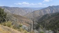 A remote canyon area northeast of Mariposa, where a family and their dog were found dead on Tuesday. Pic: Craig Kohlruss/The Fresno Bee via AP