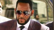R Kelly pictured outside the Leighton Criminal Court building in Chicago on 26 June 2019. Pic: AP