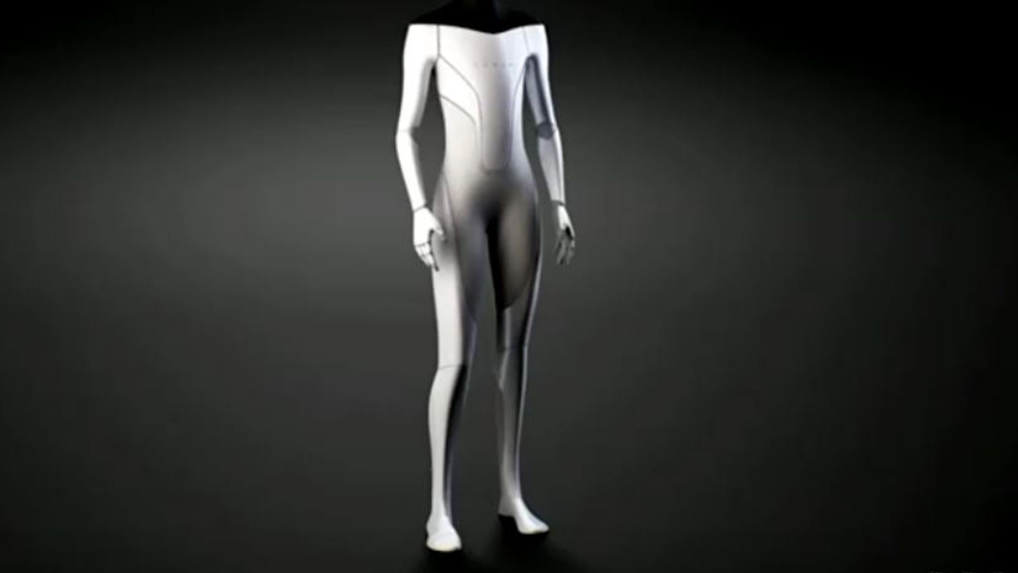 Tesla Previews Robot with Human in Spandex Suit