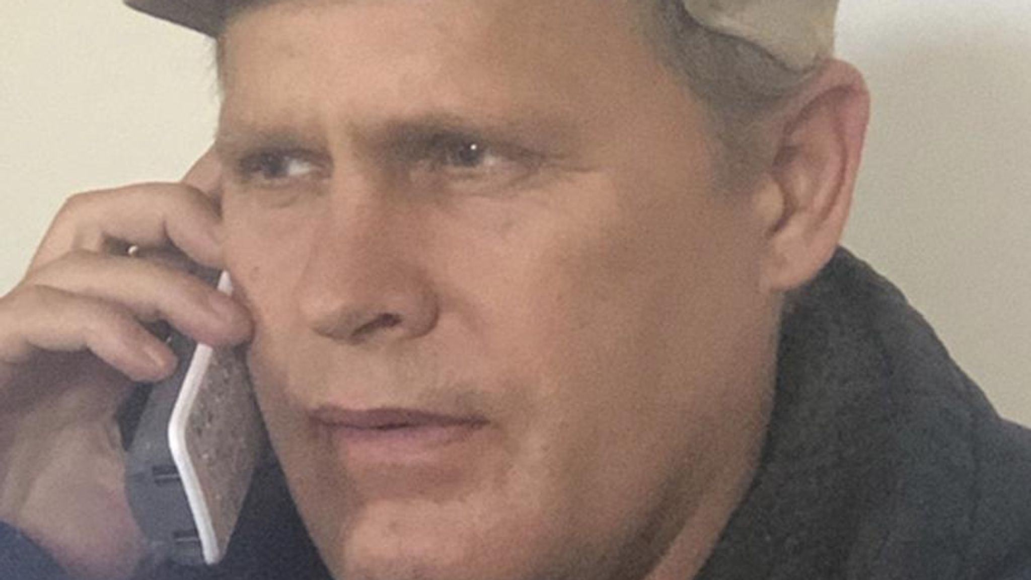 Joshua Spriestersbach on the phone in March 2020 in Vermont. (Pic: Vedanta Griffith via AP)