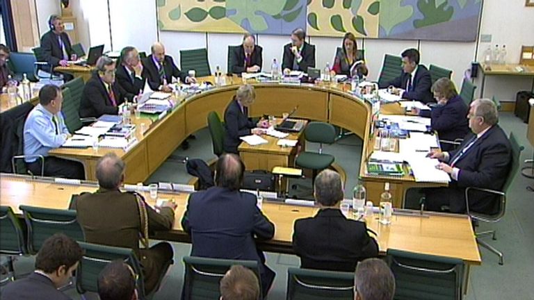 Minister for Defence, Equipment and Support, Quentin Davies gives evidence to the Defence Select Committee, London.