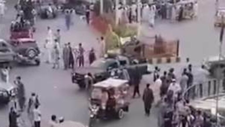 Video shows Taliban driving around Pakthunistan square in Jalalabad.