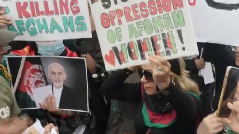 Sky News spoke to protesters in London marching in solidarity with Afghans. 