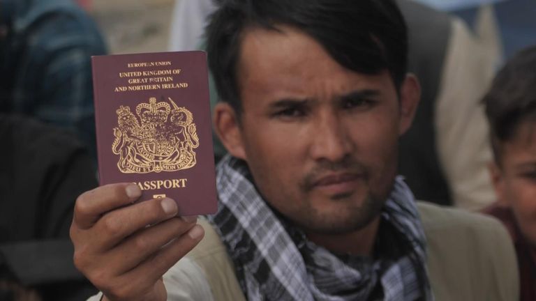 Afghan British passport holder