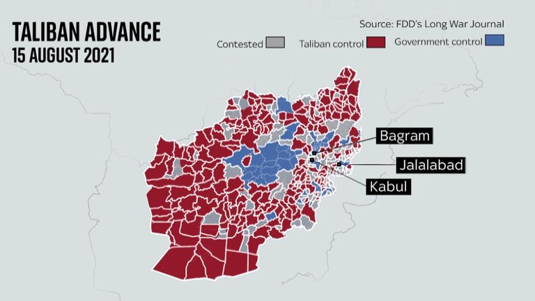 Taliban gains in Afghanistan 15 August