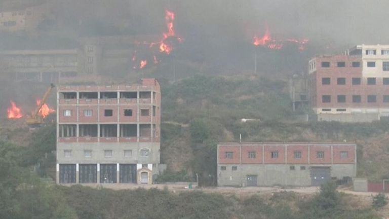 Wildfires in Tizi Ozou, Algeria 