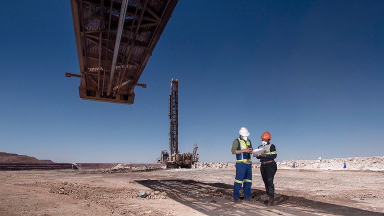 Remote drill rigs in the Leeufontein pit in South Africa. Pic: Anglo American