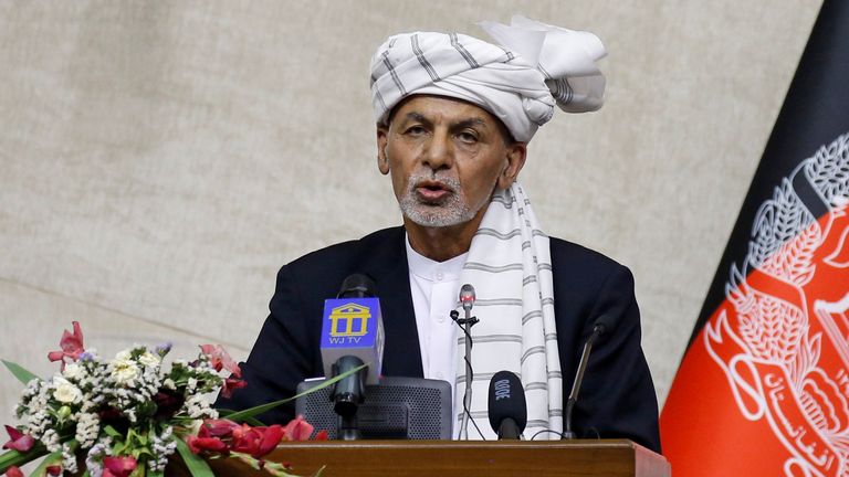 Afghan President Ashraf Ghani speaks at the parliament in Kabul
