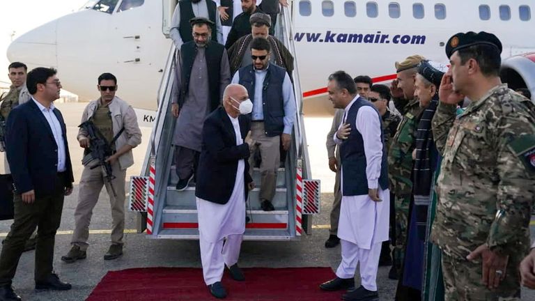 President Ghani, centre, visited Mazar-E-Sharif on Wednesday