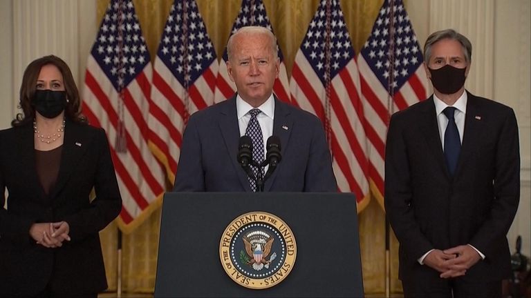 US president Joe Biden gives an update on Afghanistan evacuations.