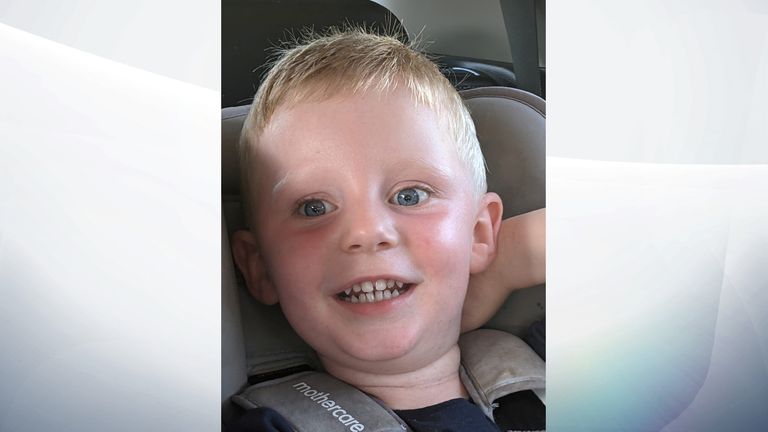 Reid Steele, 2, died in hospital after he was found critically injured at a property in Bridgend, Wales