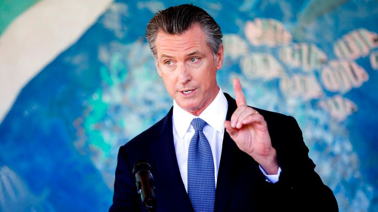 California governor Gavin Newsom. Pic: AP