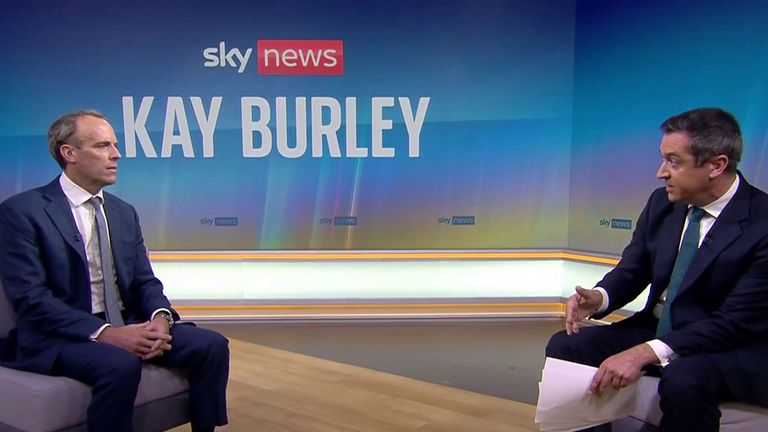 Foreign Secretary Dominic Raab speaks to Niall Paterson on Sky News Breakfast