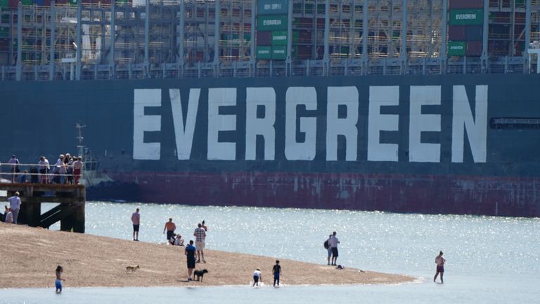 The container ship Ever Given is chartered and operated by container transportation and shipping company Evergreen Marine
