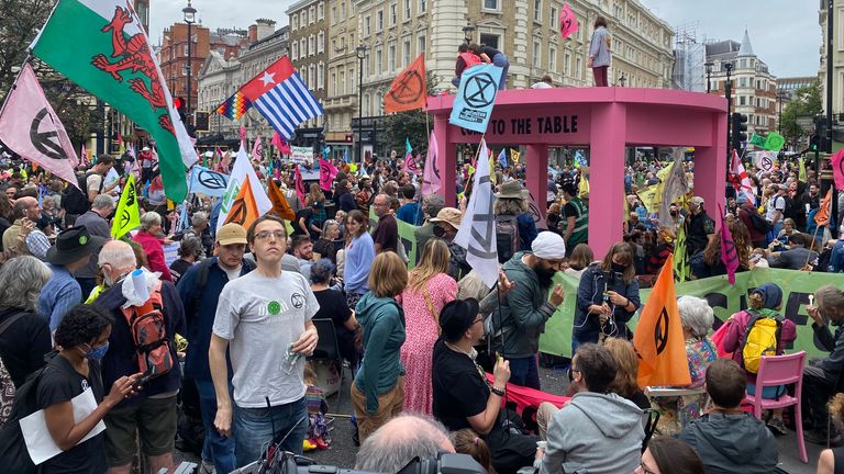 Activists in central London