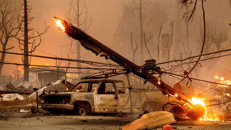 The town was destroyed after the Dixie Fire ripped through it on Wednesday. Pic AP