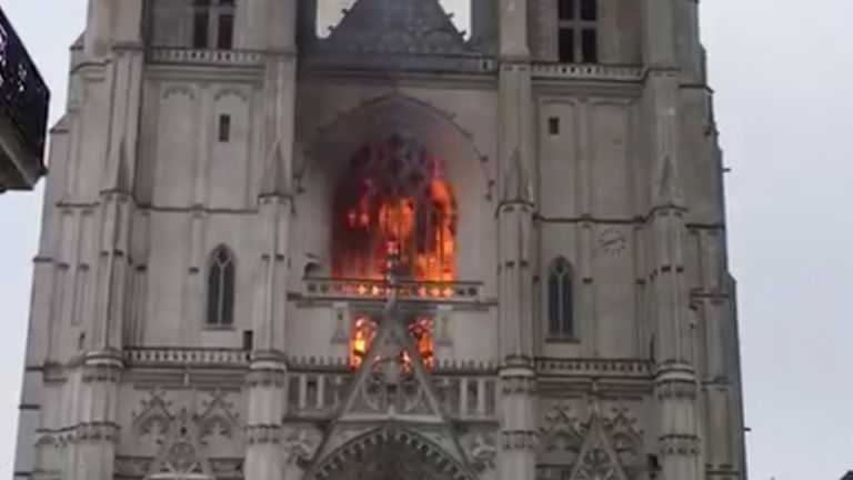 The suspect was the man under judicial control for the fire at the 15th-century Nantes cathedral