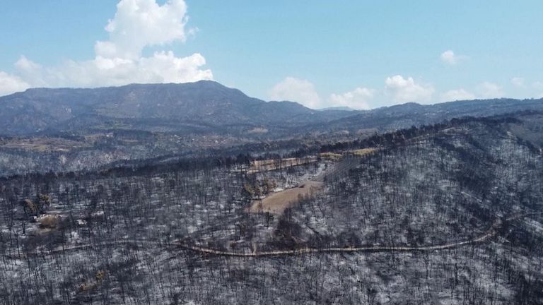Wildfires devastate Evia