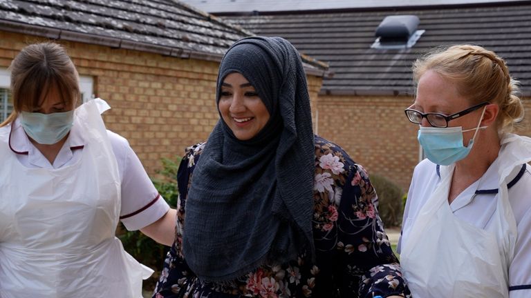 While at Askham Rehab Ms Aslam worked on her upper limb and lower limb strength through weight-based therapy until she could walk and climb stairs comfortably