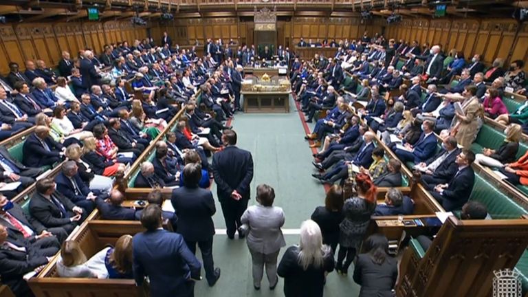 The House of Commons was packed with MPs for the first time since March 2020